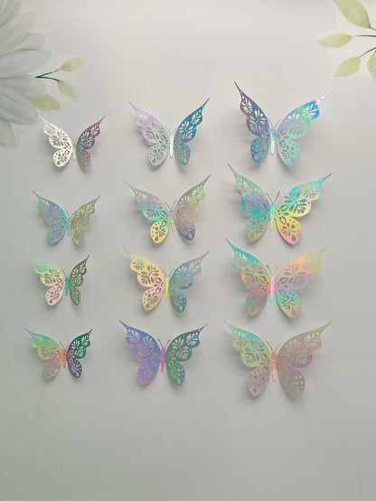 12-Piece 3D Butterfly Wall Sticker Set