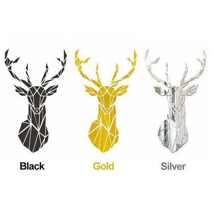 3D Deer Head Mirror Stickers