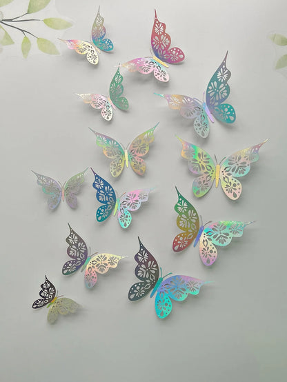 12-Piece 3D Butterfly Wall Sticker Set