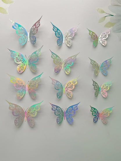 12-Piece 3D Butterfly Wall Sticker Set